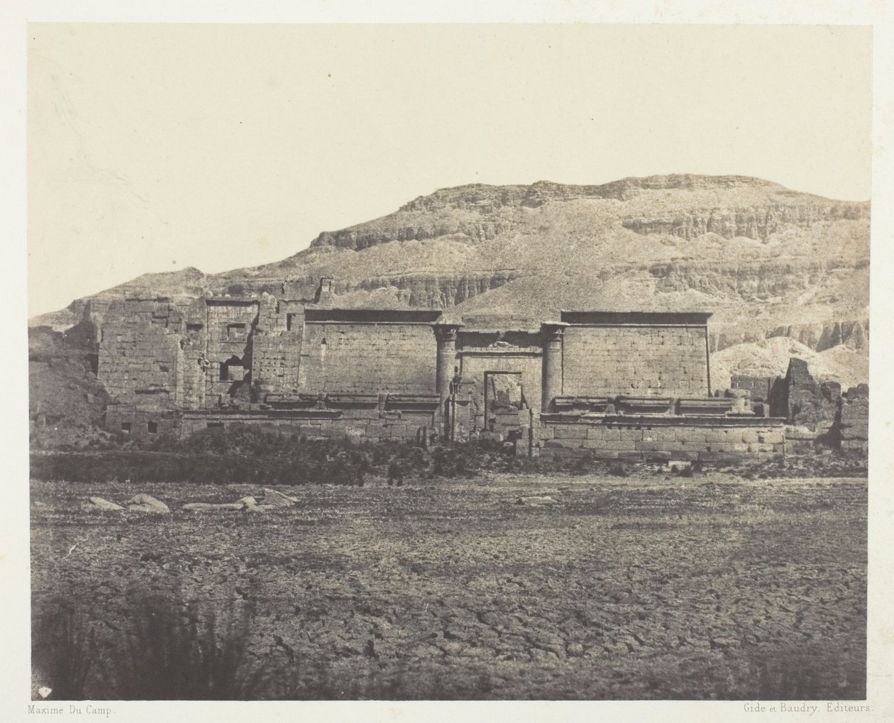 Medinet-Habou, generell utsikt over Rines, Theben av Maxime Du Camp