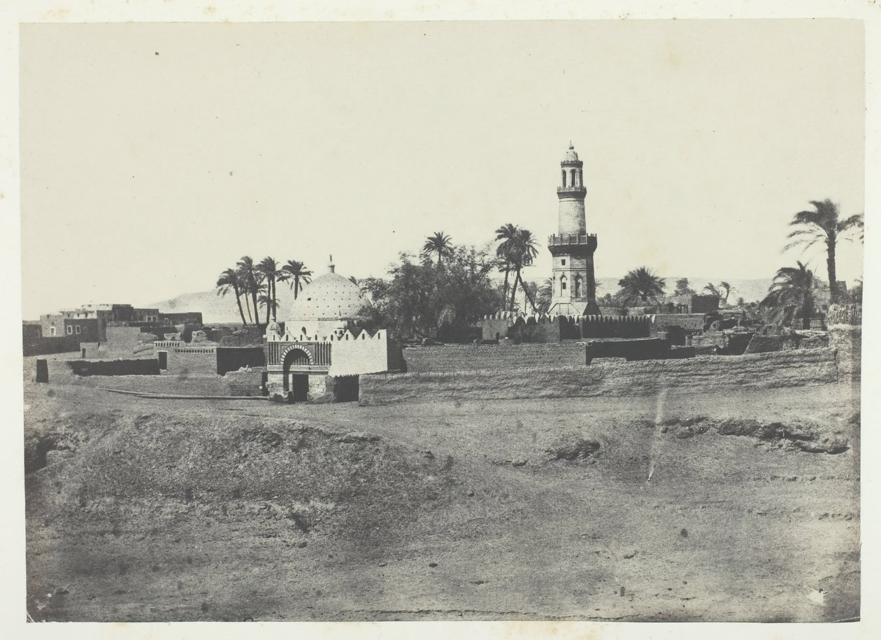 Moskeen i El-Arif og graven til Mourad-Bey, Øvre Egypt, 184951, trykt 1852. av Maxime Du Camp