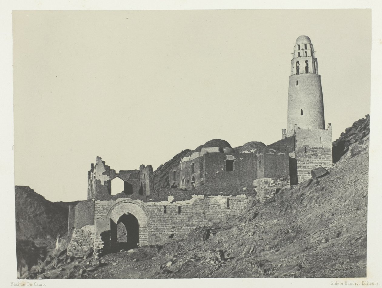 Bellal-moskeen ved Bab Village; Nubia av Maxime Du Camp
