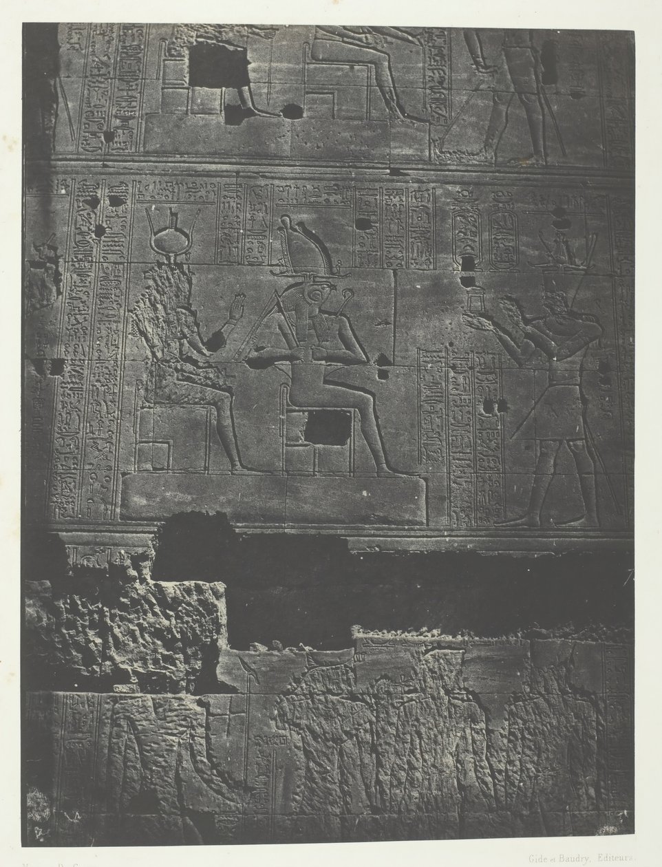 Western Wall, Great Temple of Isis i Filoe, Nubia, 184951, trykt 1852. av Maxime Du Camp