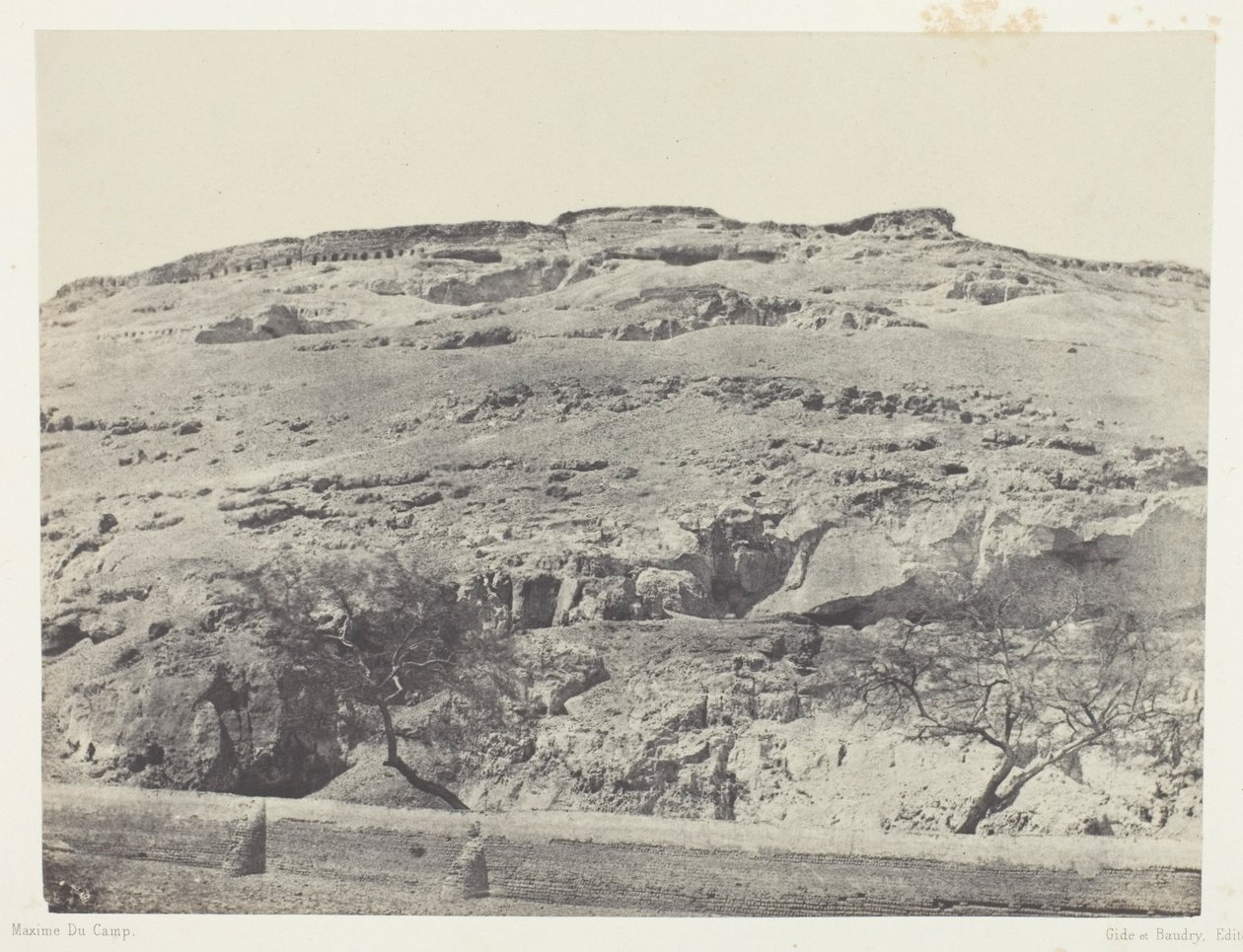 Nekropolis i det gamle Lykopolis, Øvre Egypt, plate 12 fra albumet quot;Egypt, Nubia, Palestina og Syriaquot; (1852) av Maxime Du Camp
