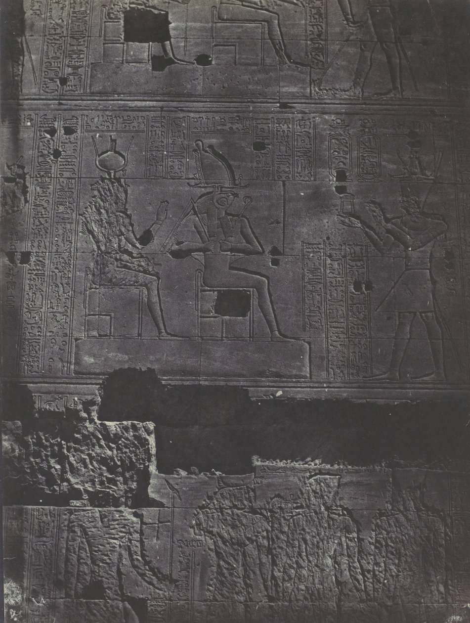 Nubia. Det store Isis-tempelet ved Filoe. Vestmuren, 1850. av Maxime Du Camp