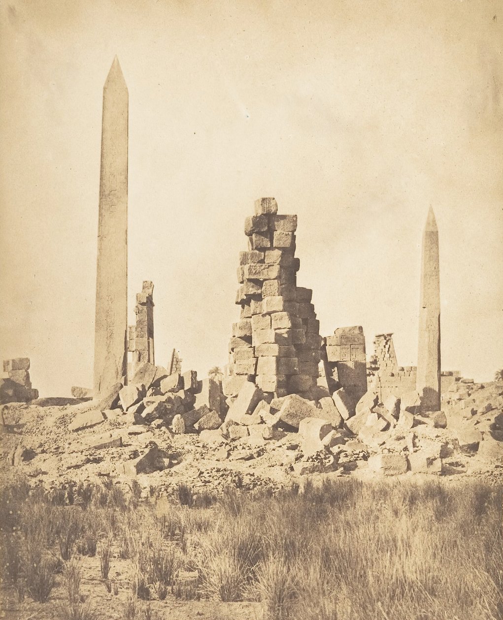 Obelisker fra Palace of Karnac Theben, 1849-50. av Maxime Du Camp