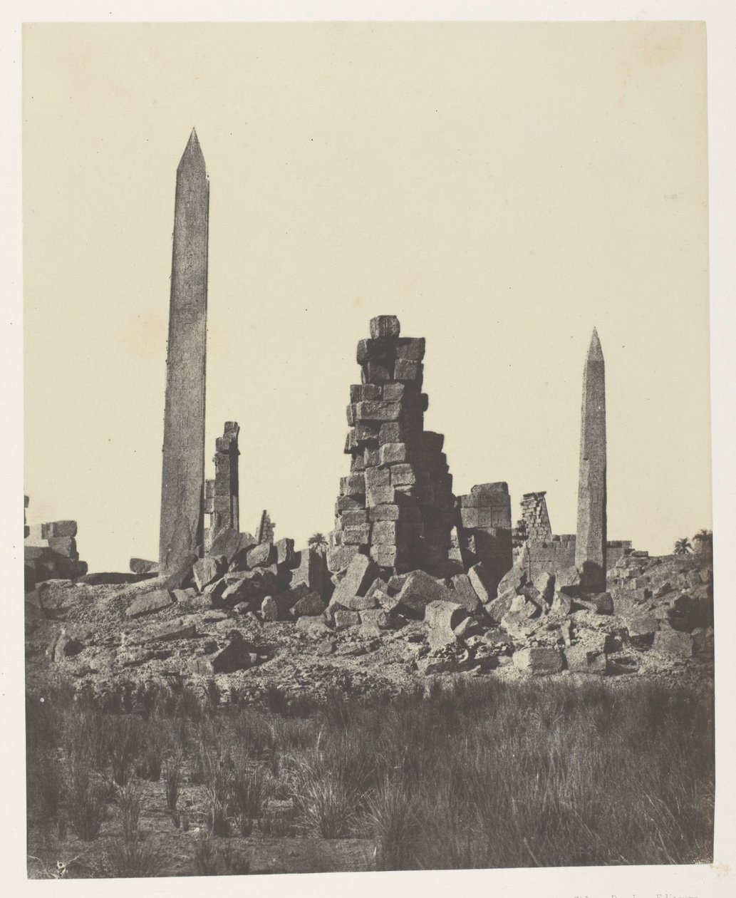 Karnak-palasset, Obeliskene; Theben av Maxime Du Camp