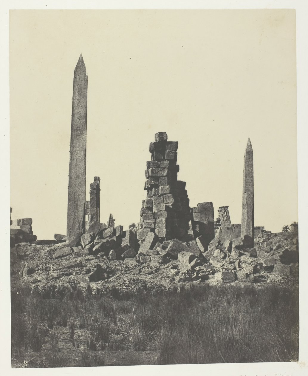 Karnak-palasset, Obeliskene, Theben, 184951, trykt 1852. av Maxime Du Camp