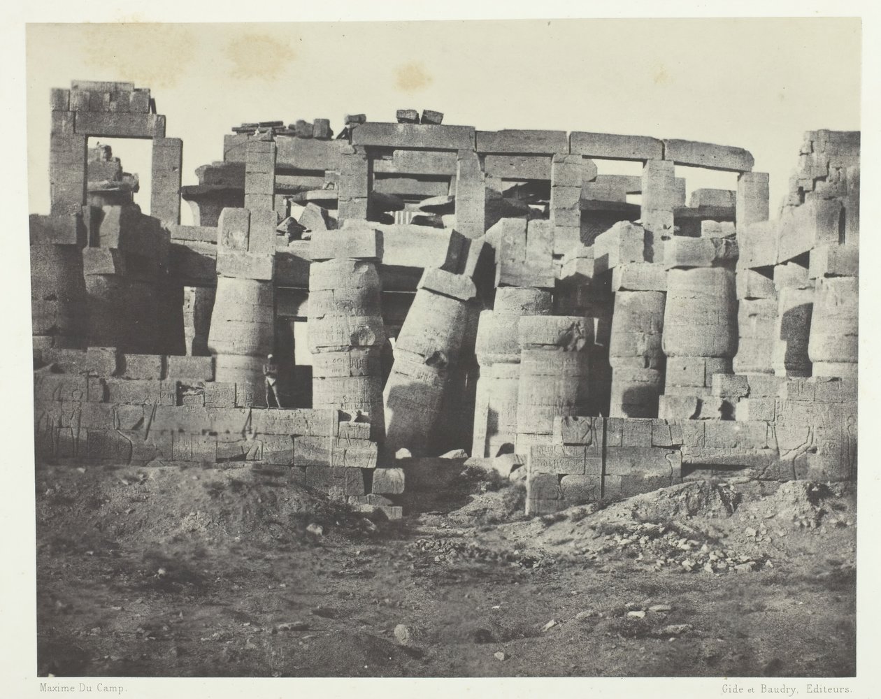 Karnak Palace, Hypostyle Hall Taken to the North, Theben, 184951, trykt 1852. av Maxime Du Camp