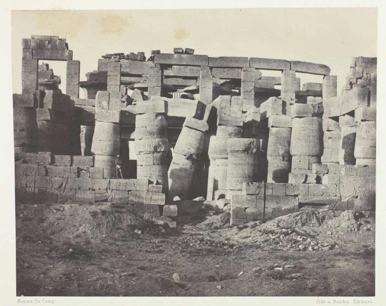 Karnak Palace, Hypostyle Hall tatt mot nord; Theben av Maxime Du Camp