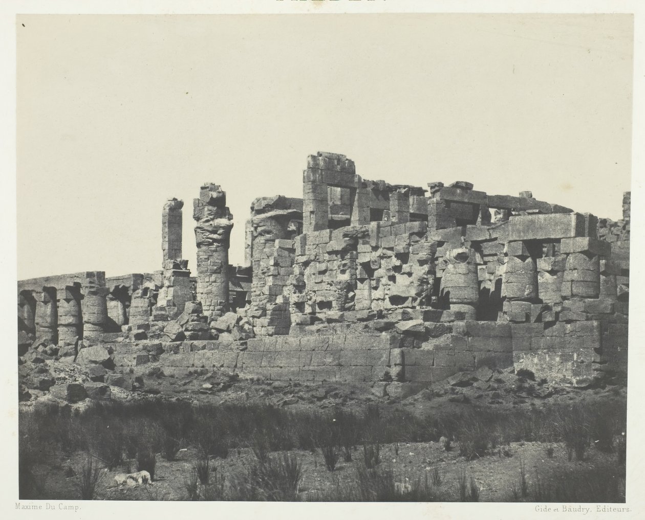 Karnak Palace, Hypostyle Hall, tatt fra den nordøstlige vinkelen, Theben, 184951, trykt 1852. av Maxime Du Camp