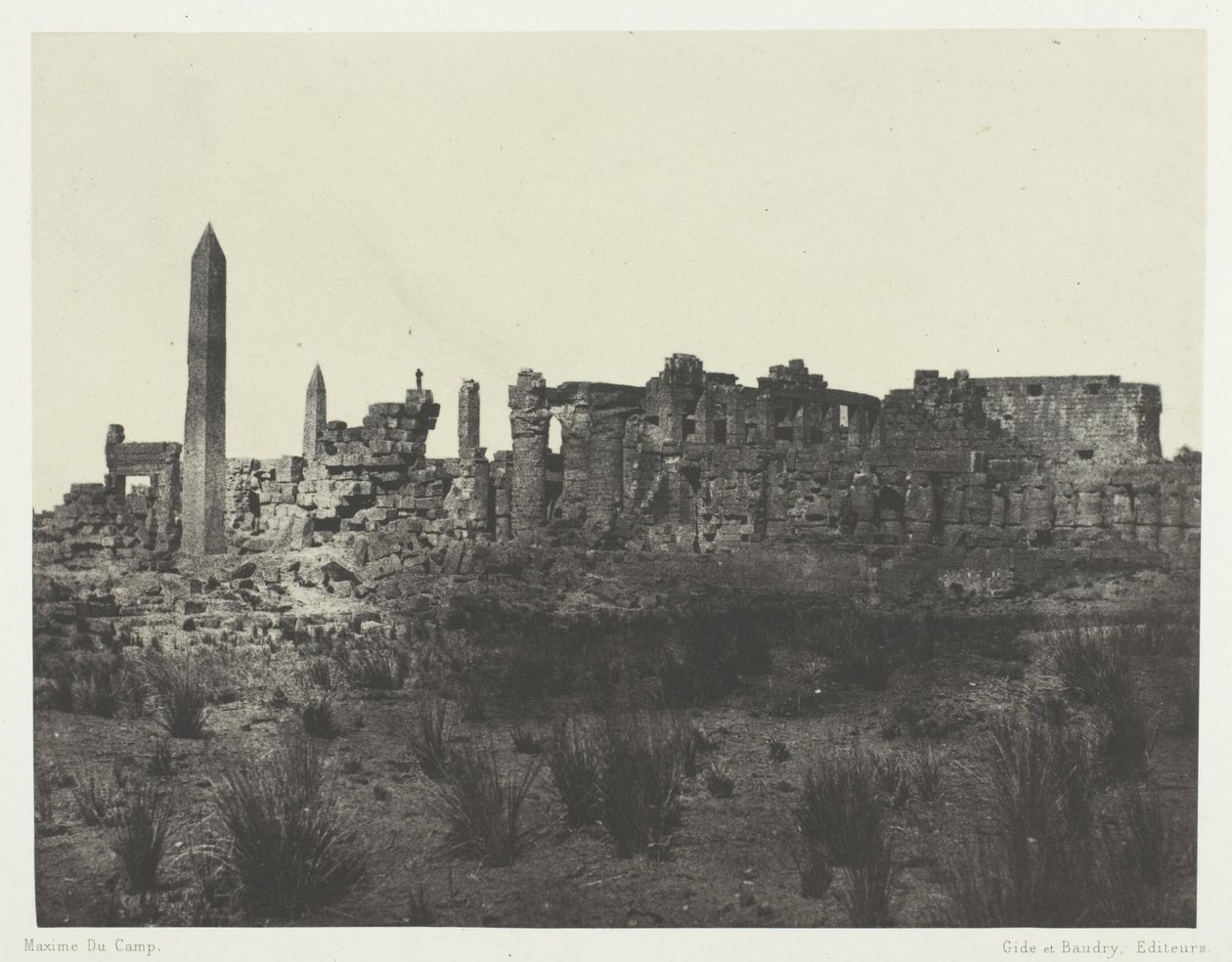 Karnak Palace, generell utsikt over ruinene, tatt fra nord; Theben av Maxime Du Camp