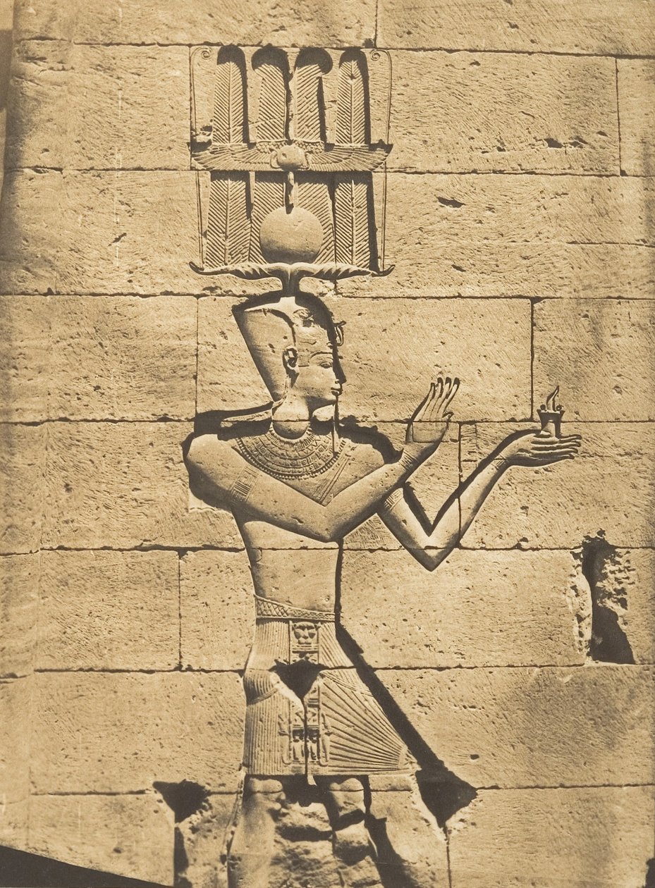 Ptolemaios-Cæsarion - Bas-relieff du Temple de Kalabcheh Talmis, 8. april 1850. av Maxime Du Camp