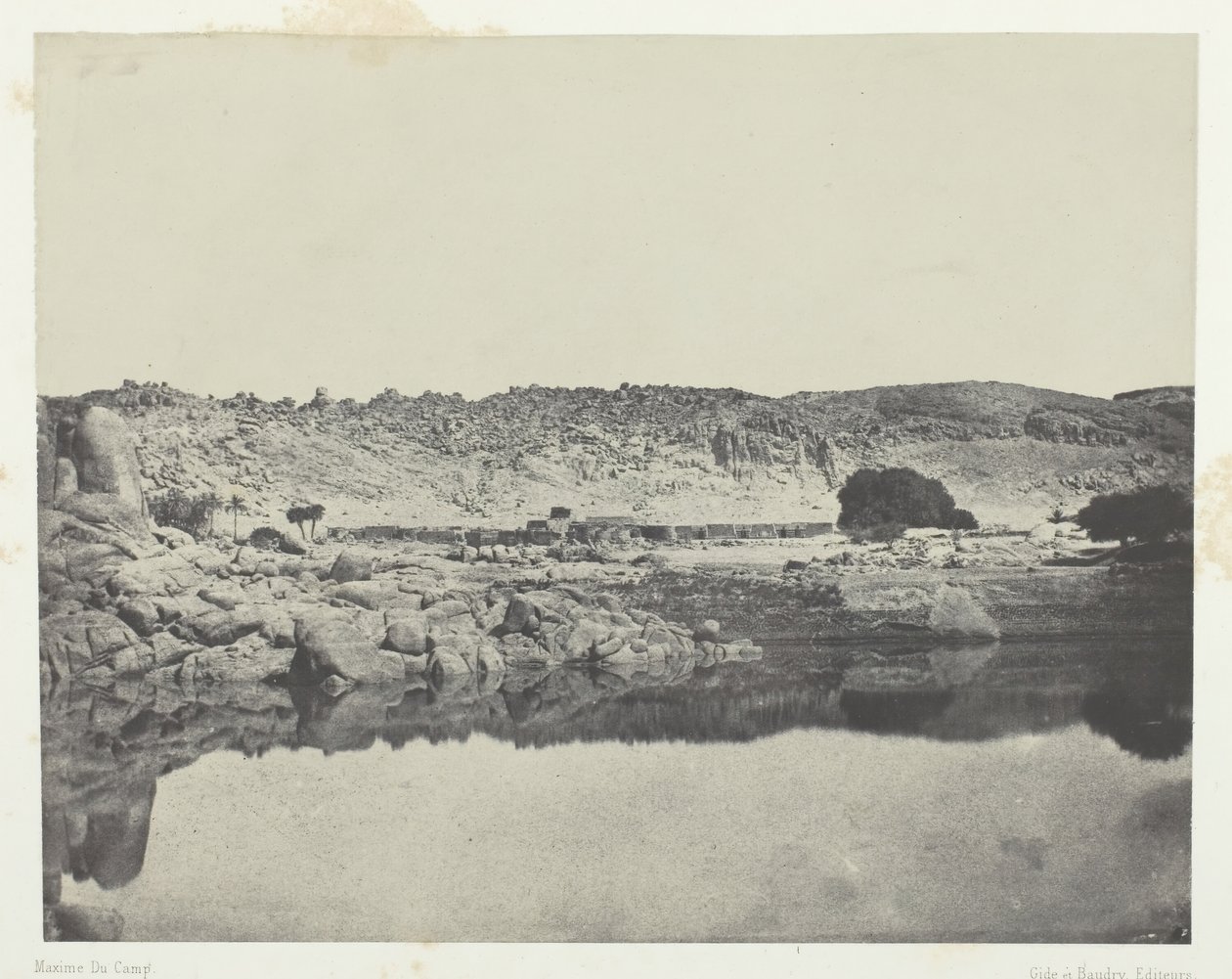 Northern Bank of the Nile Village of Abou-Koli, utsikt tatt nord for Philoe, Nubia, 184951. av Maxime Du Camp