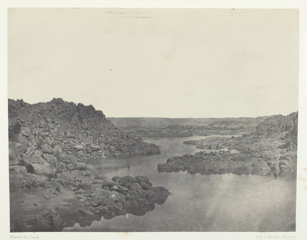 Utgang fra den første katarakten, Øvre Egypt, 184951, trykt 1852. av Maxime Du Camp
