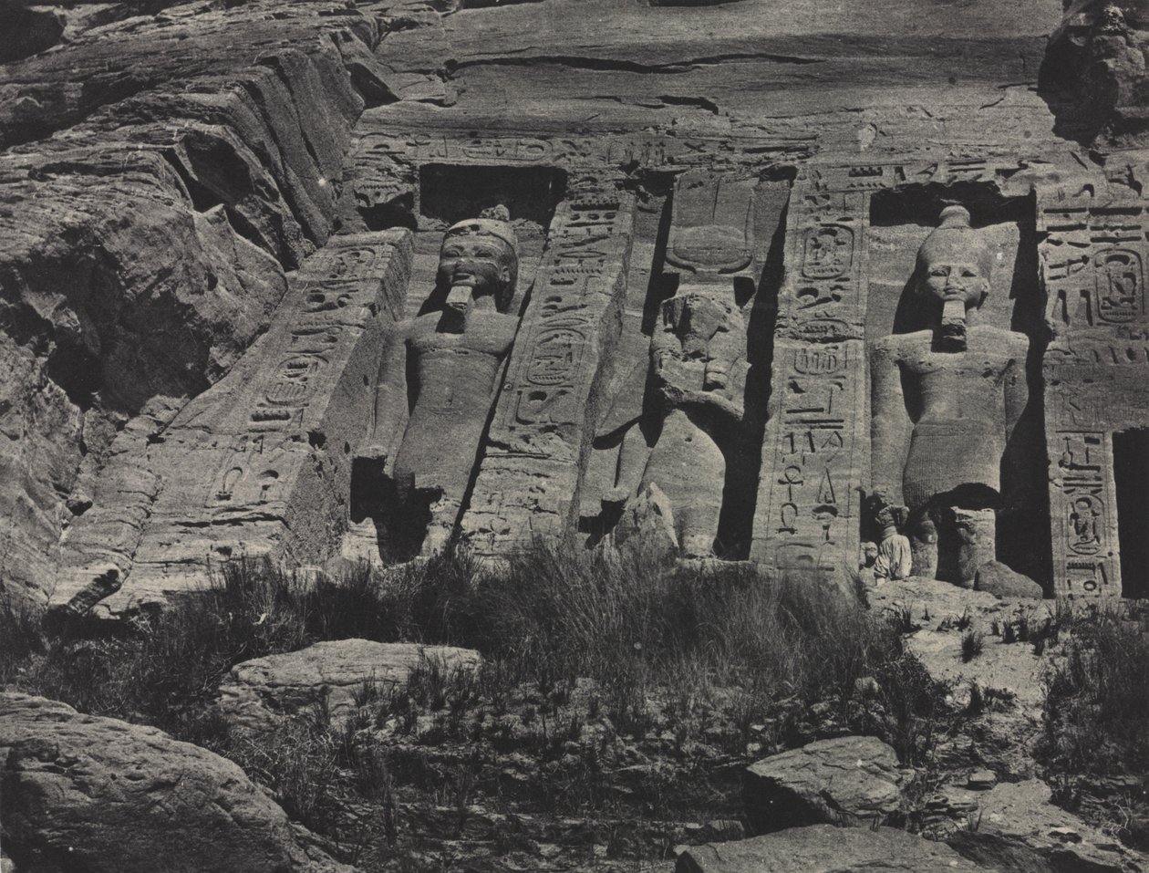 Den sørlige delen av Hathor-tempelet, Abu Simbel av Maxime Du Camp