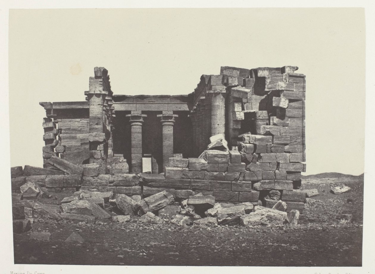 Maharakkah-tempelet (Hiera Sycaminos av grekerne); Nubia, plate 96 fra albumet quot;Egypt, Nubia, Palestina og Syriaquot; (1852) av Maxime Du Camp