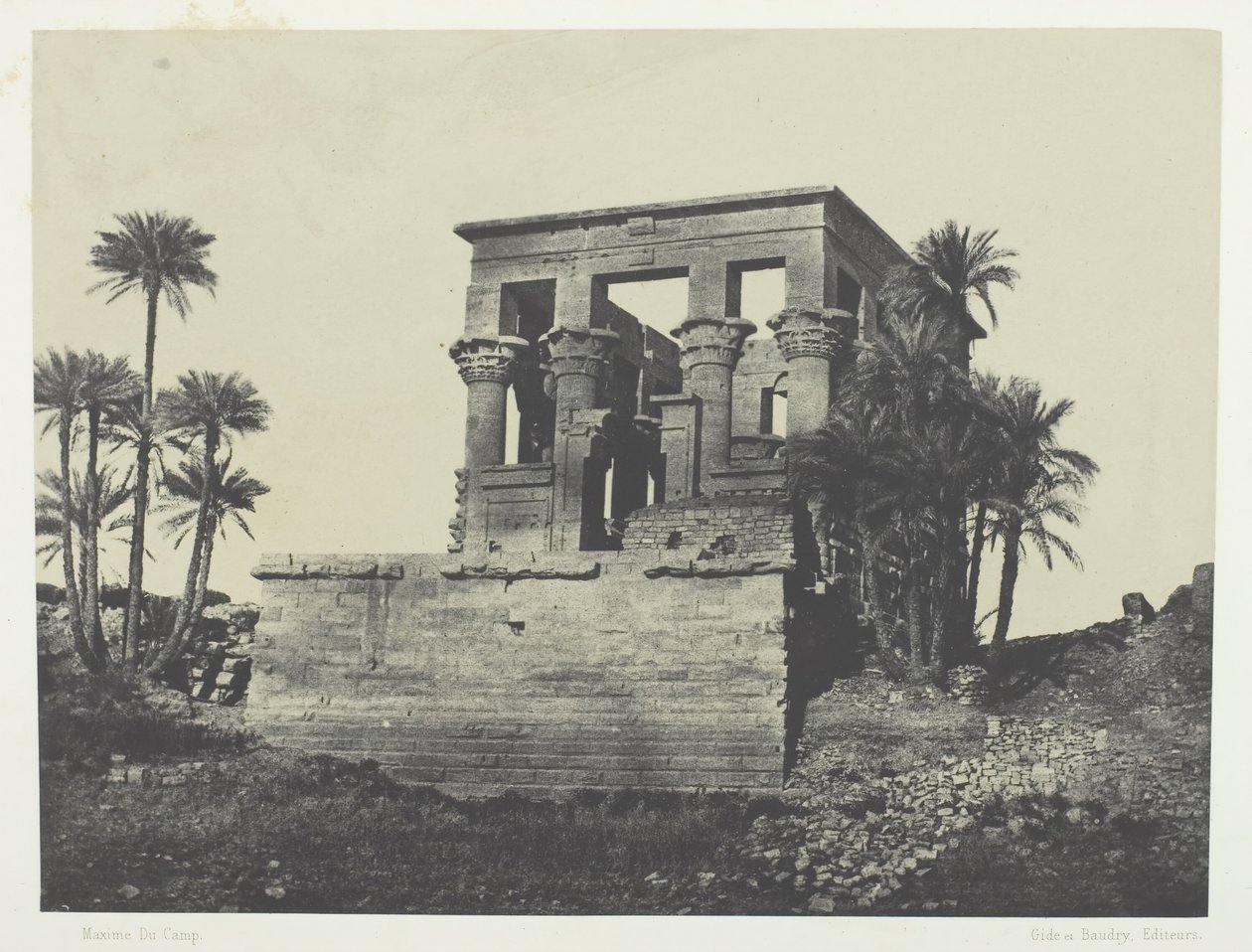Temple Hypêthre, Philoe, Nubie, 184951, trykt 1852. av Maxime Du Camp