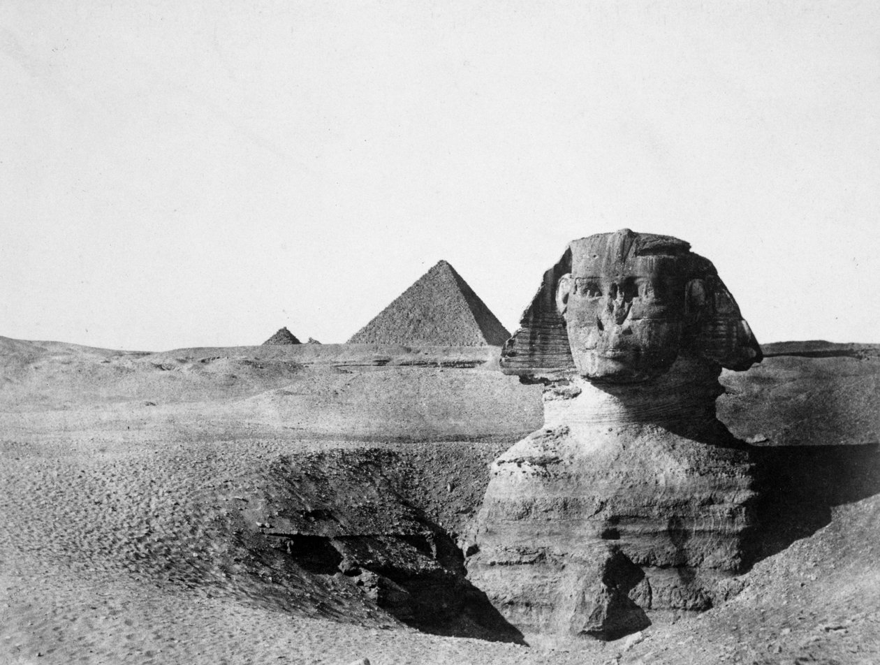 Den store sfinksen og pyramidene i Giza, Egypt, 1852 av Maxime Du Camp