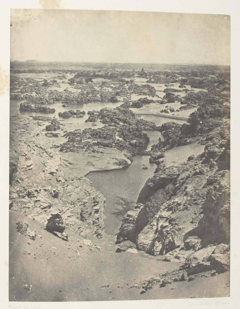 Fugleperspektiv av den andre grå stæren; Nubia, plate 111 fra albumet quot;Egypt, Nubia, Palestina og Syriaquot; (1852) av Maxime Du Camp