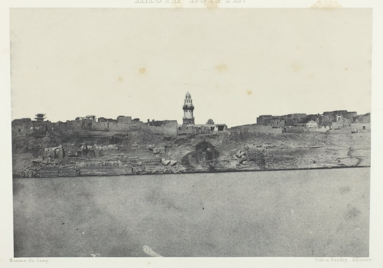 General View of Esneh, Øvre Egypt, 184951, trykt 1852. av Maxime Du Camp