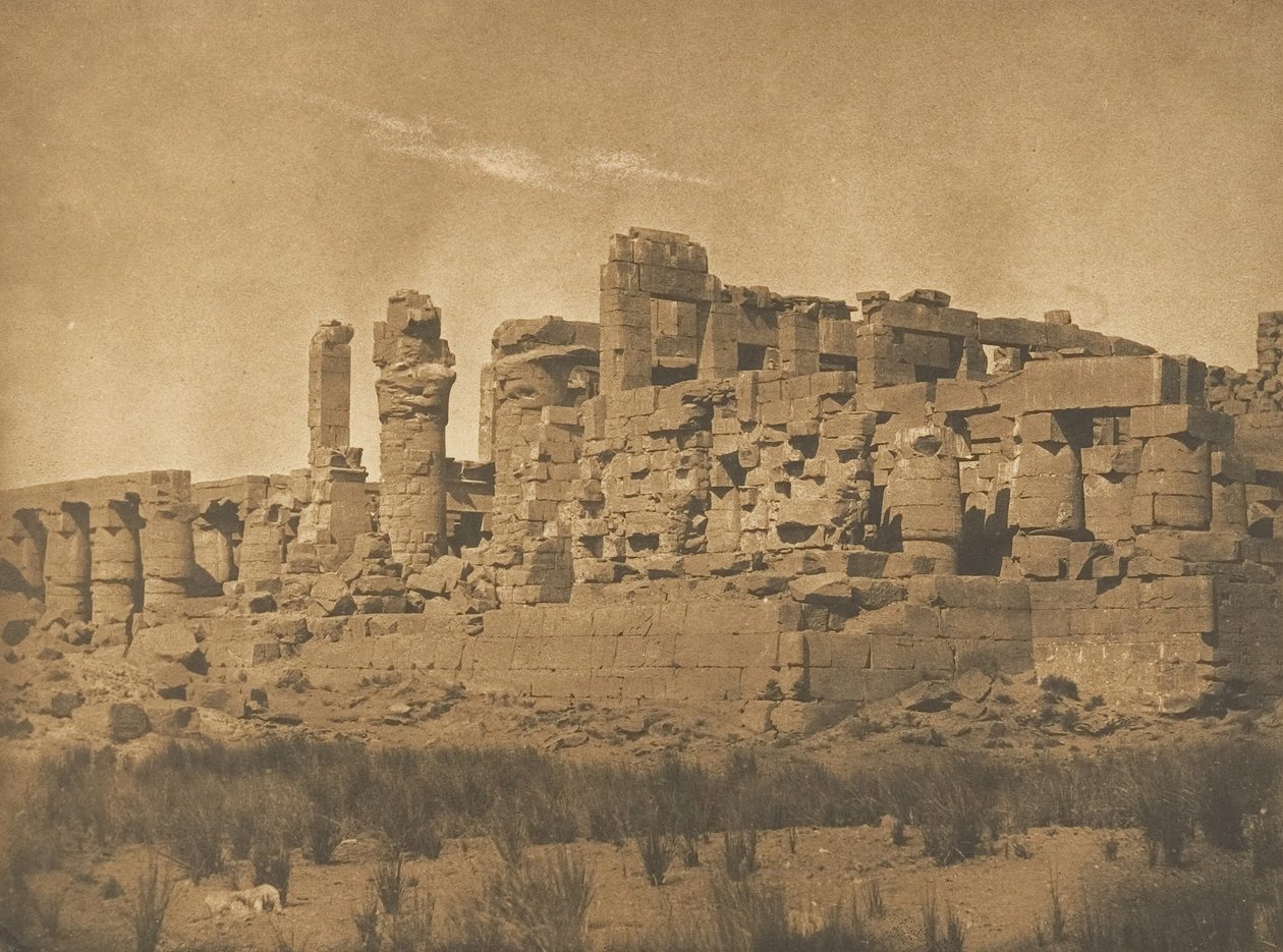 Utsikt over Hypostyle Hall of Palace of Karnac, tatt fra NE-hjørnet, 1849-50. av Maxime Du Camp
