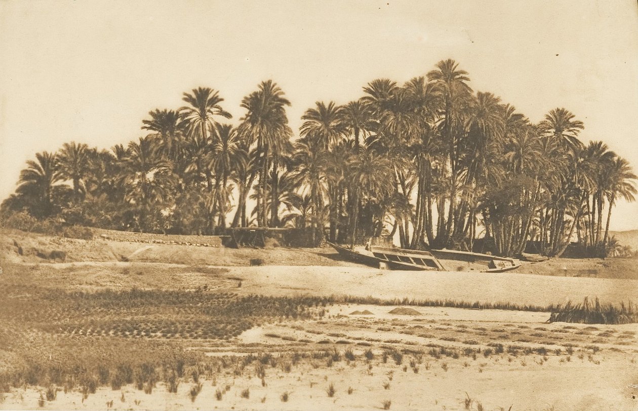 Utsikt over Elephantine Island, overfor Aswan, 1849-50. av Maxime Du Camp