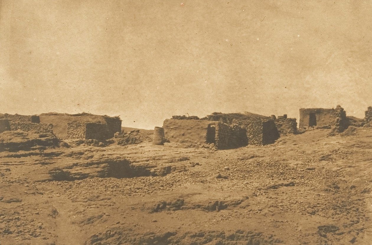Utsikt over landsbyen Abou-hor Kreftens trope, april 1850. av Maxime Du Camp