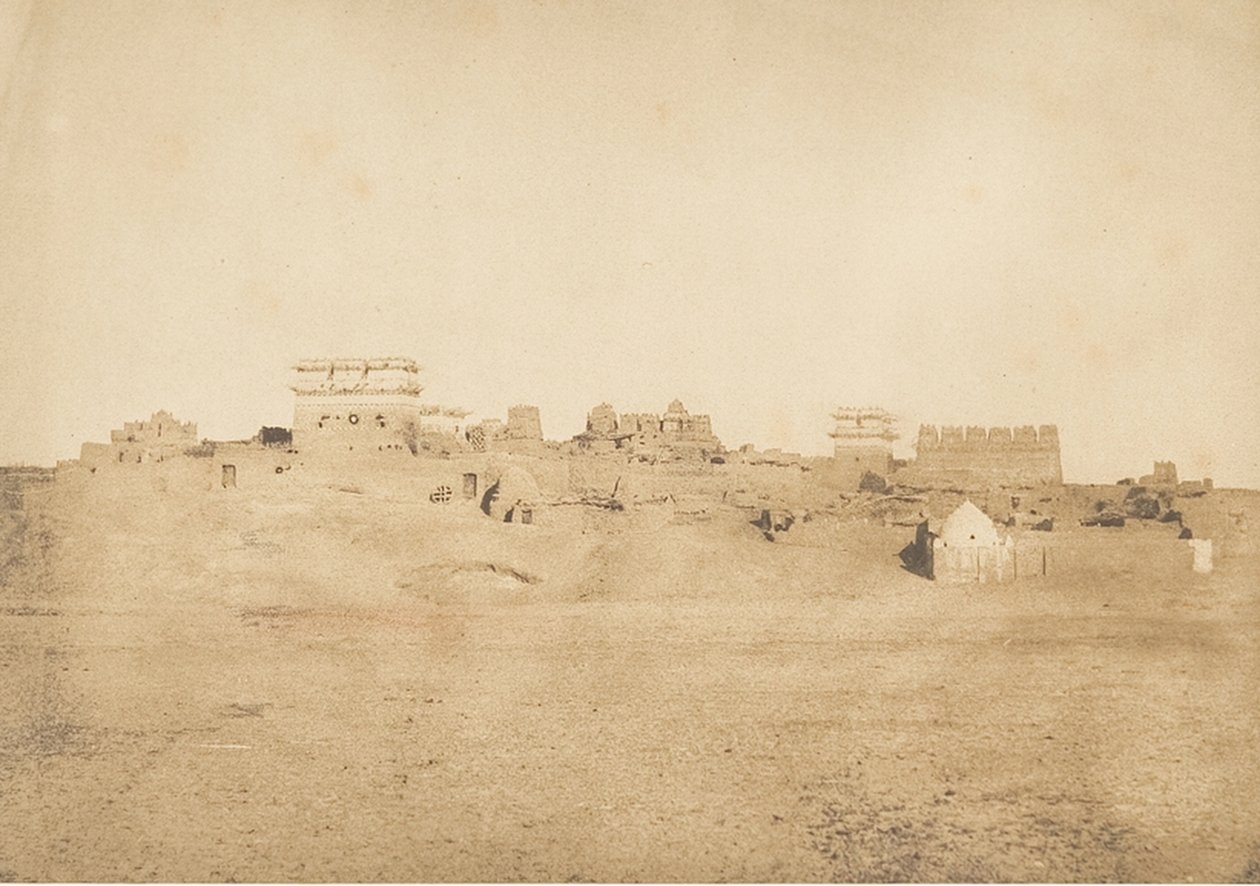 Utsikt over en del av landsbyen Luxor, Theben, 1849-50. av Maxime Du Camp