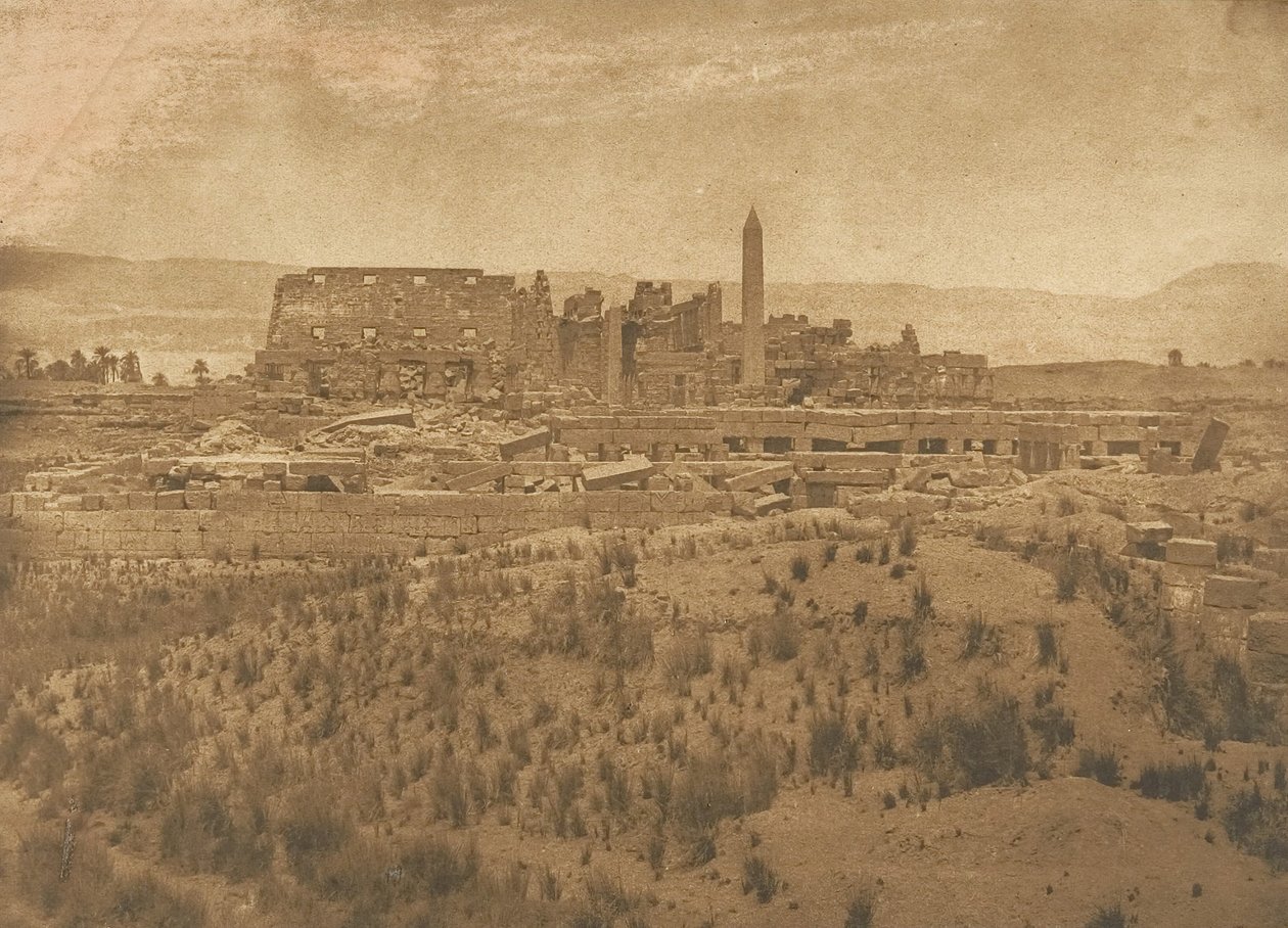 Generell utsikt over ruinene av Palace of Karnac tatt fra øst - Theben, 1849-50. av Maxime Du Camp
