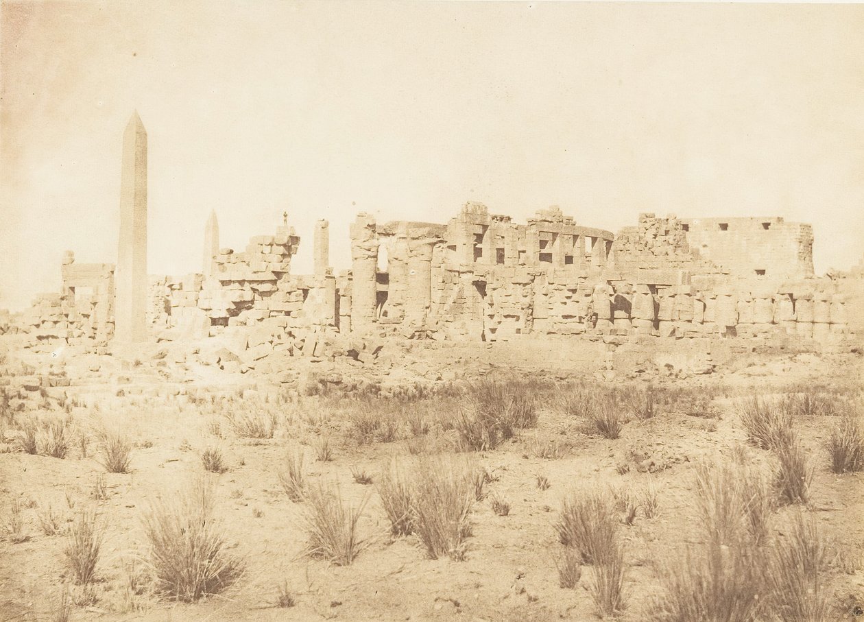 Generell oversikt over ruinene av Palace of Karnac, tatt fra nord, 1849-50. av Maxime Du Camp