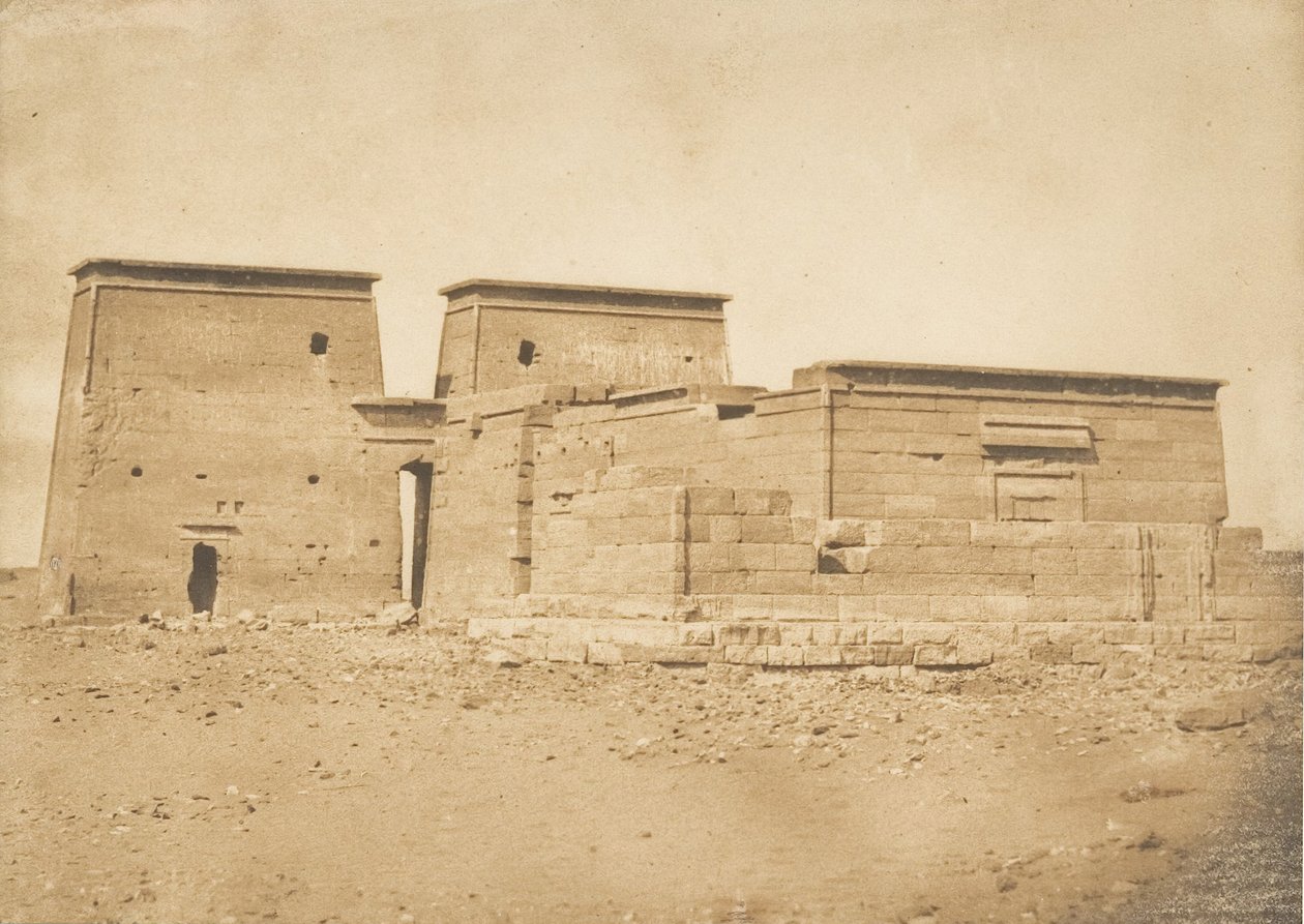 Generell oversikt over tempelet til Dakkeh Pselcis, tatt fra nord, 5. april 1850. av Maxime Du Camp