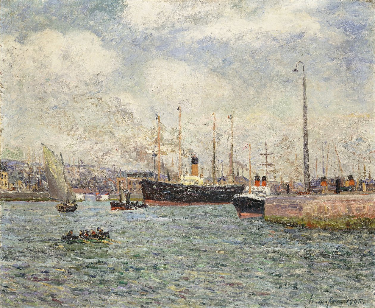 Le Port du Havre, 1905 av Maxime Emile Louis Maufra