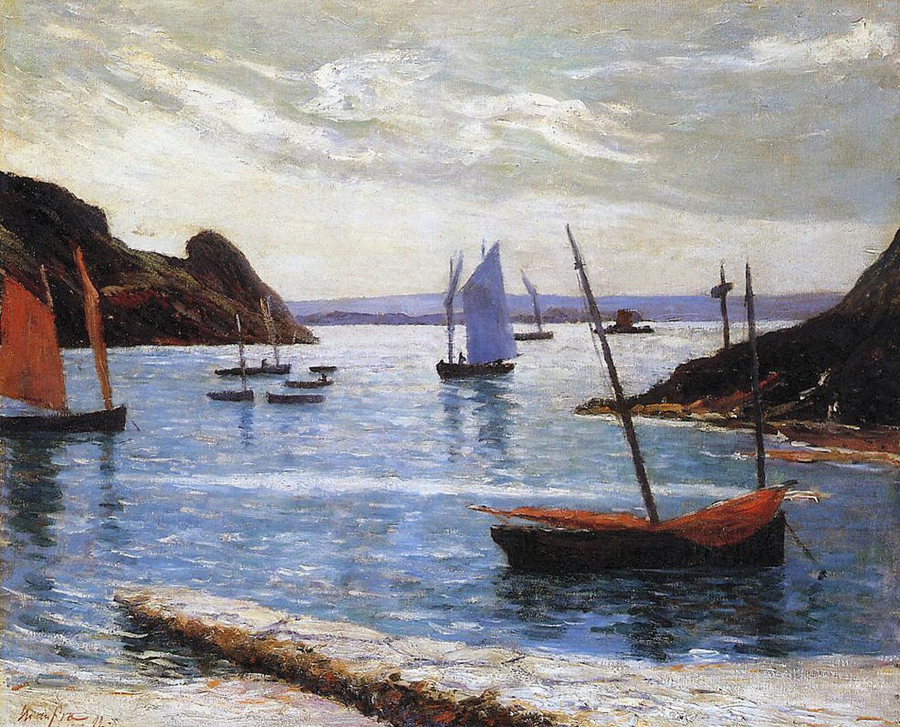 Havnen, øya Brehat, Bretagne, 1892 av Maxime Emile Louis Maufra