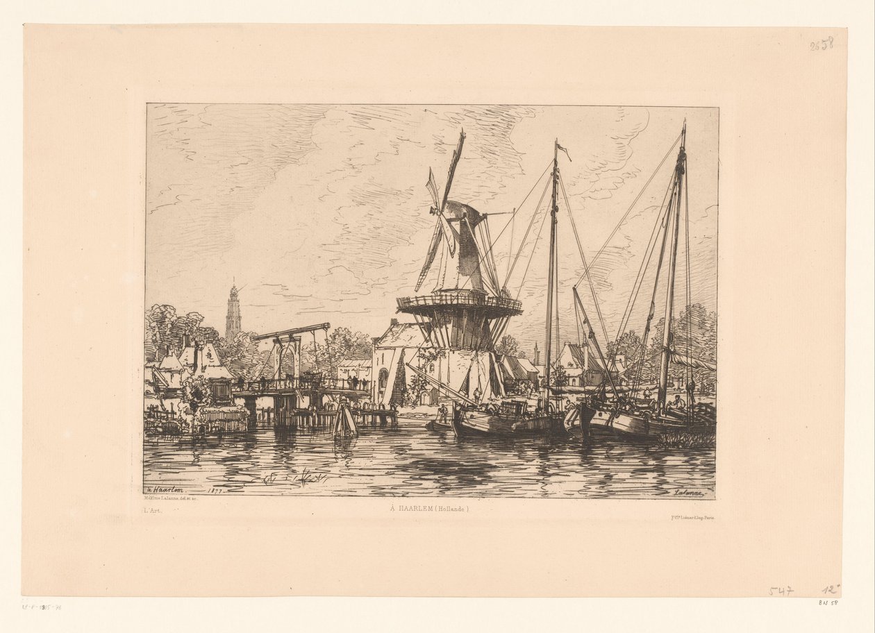 Utsikt over Haarlem À Haarlem (Hollande) (tittel på objekt) av Maxime François Antoine Lalanne
