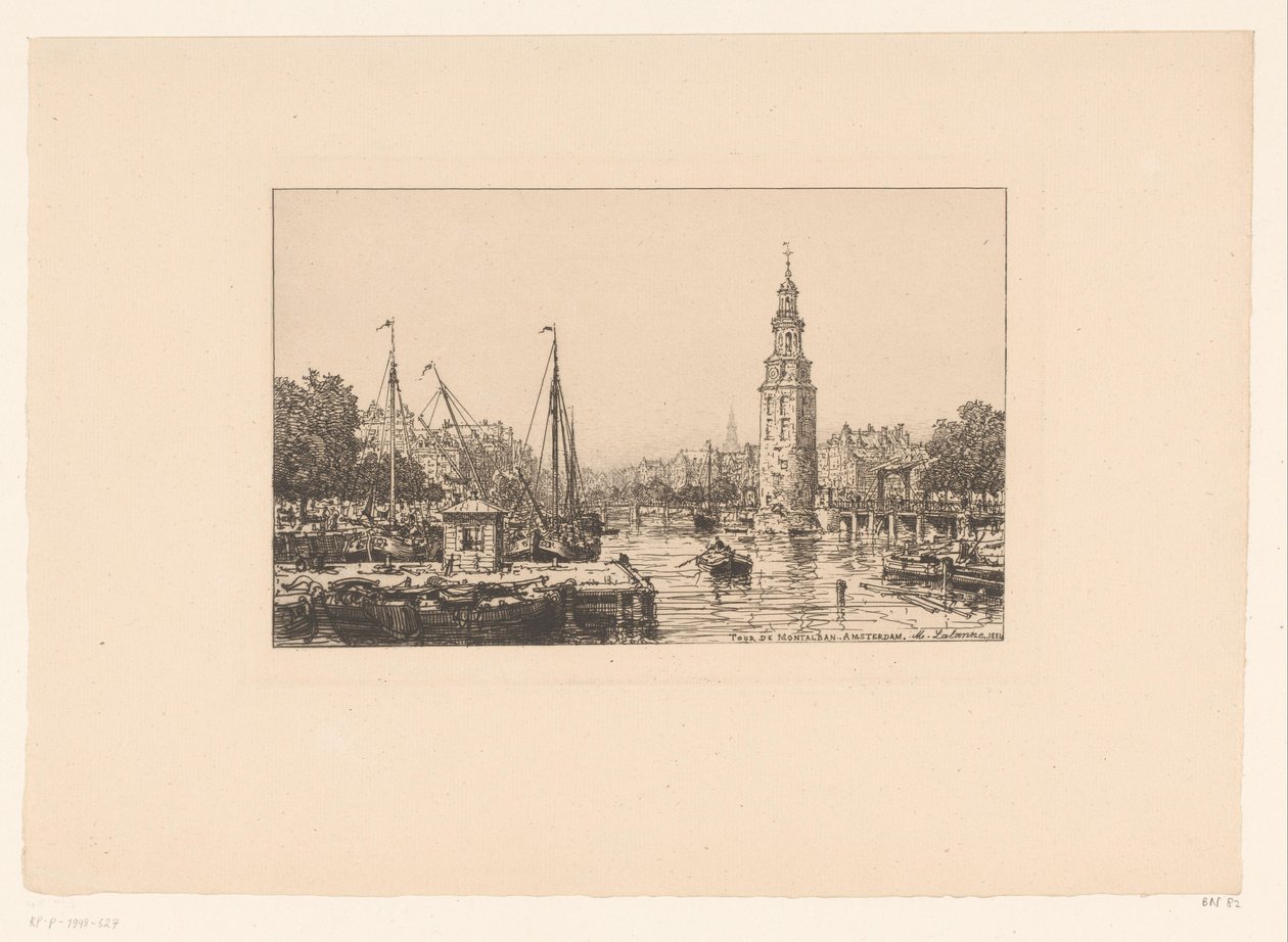 Utsikt over Montelbaanstoren i Amsterdam Tour de Montalban Amsterdam av Maxime François Antoine Lalanne