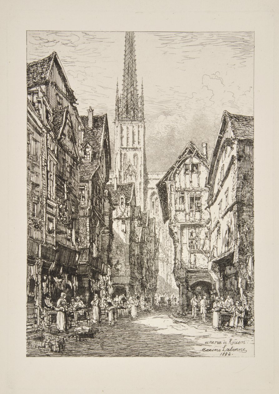 En gate i Rouen av Maxime Lalanne