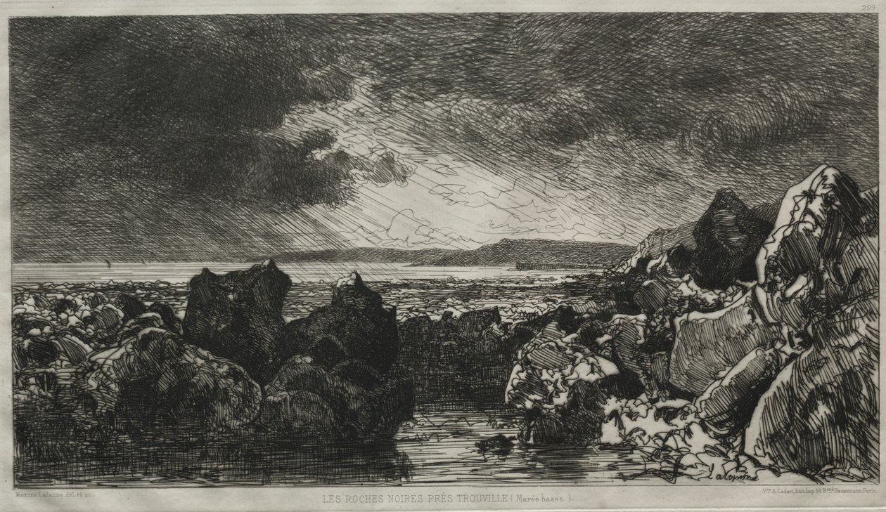 Black Rocks nær Trouville (lavvann) av Maxime Lalanne