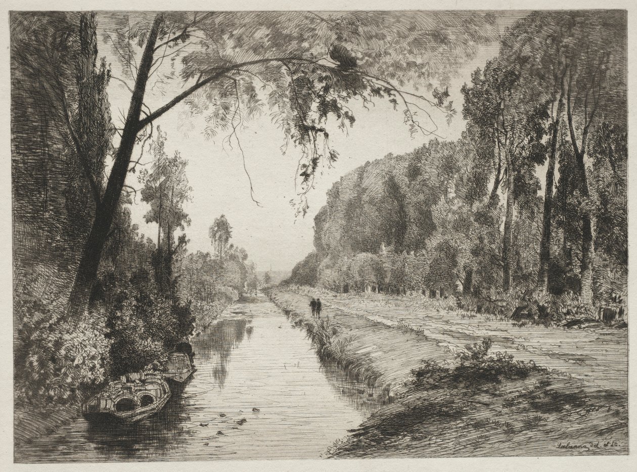 Kanal ved Pont Sainte-Maxence, ca. 1878. av Maxime Lalanne