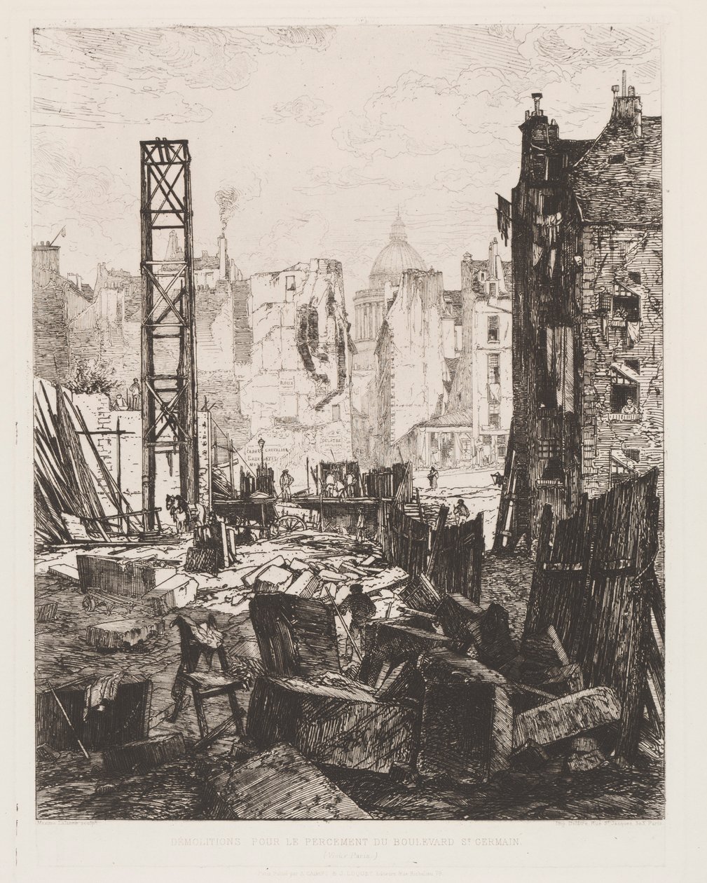Riving for åpningen av Boulevard St. Germain, 1862. av Maxime Lalanne
