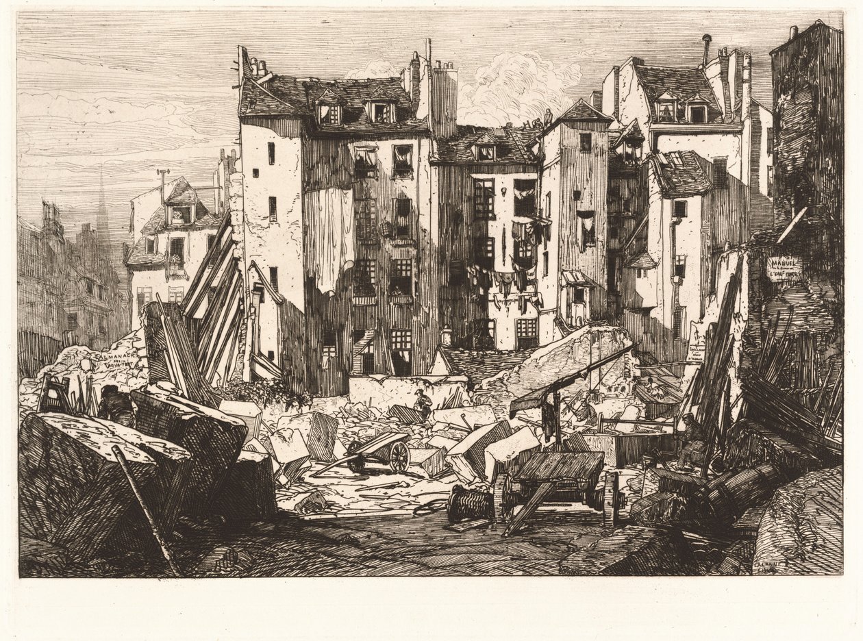 Rivning for anleggelsen av rue des Écoles av Maxime Lalanne