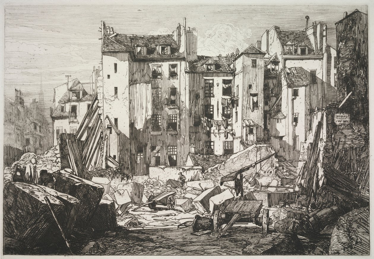 Riving for åpningen av Rue des Ecoles, 1862. av Maxime Lalanne