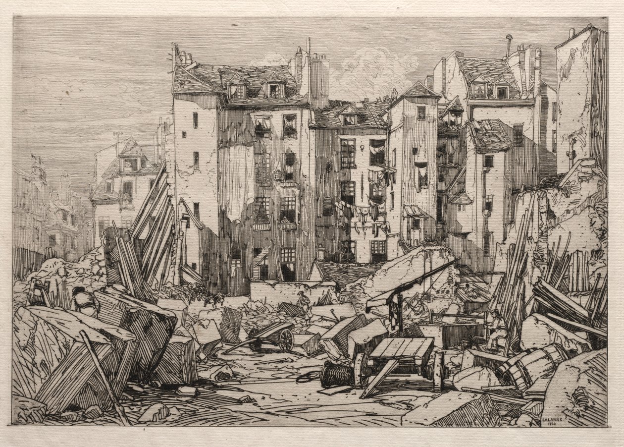 Riving av gamle hus i Paris av Maxime Lalanne