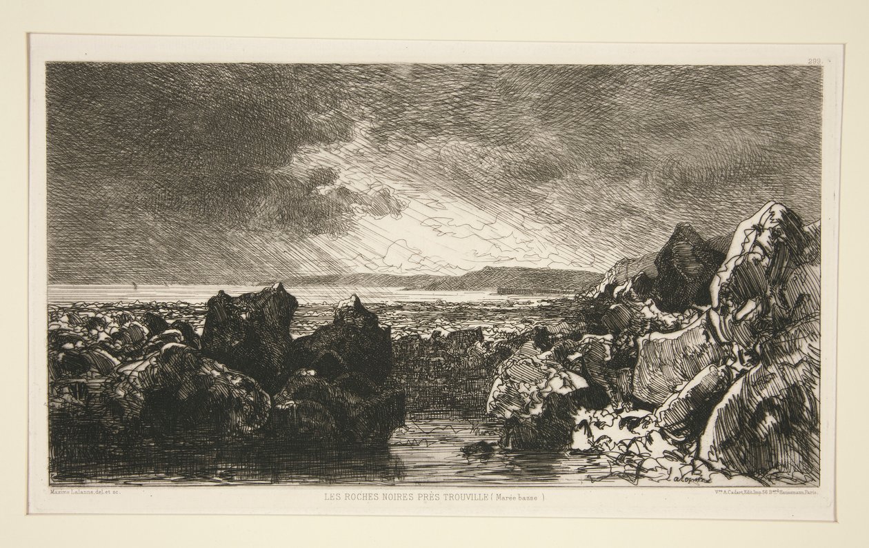 The Black Rocks nær Trouville (lavvann) av Maxime Lalanne