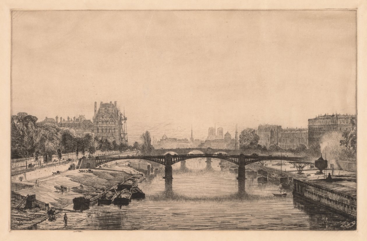 Paris, Utsikt fra Concorde-broen, 1866. av Maxime Lalanne