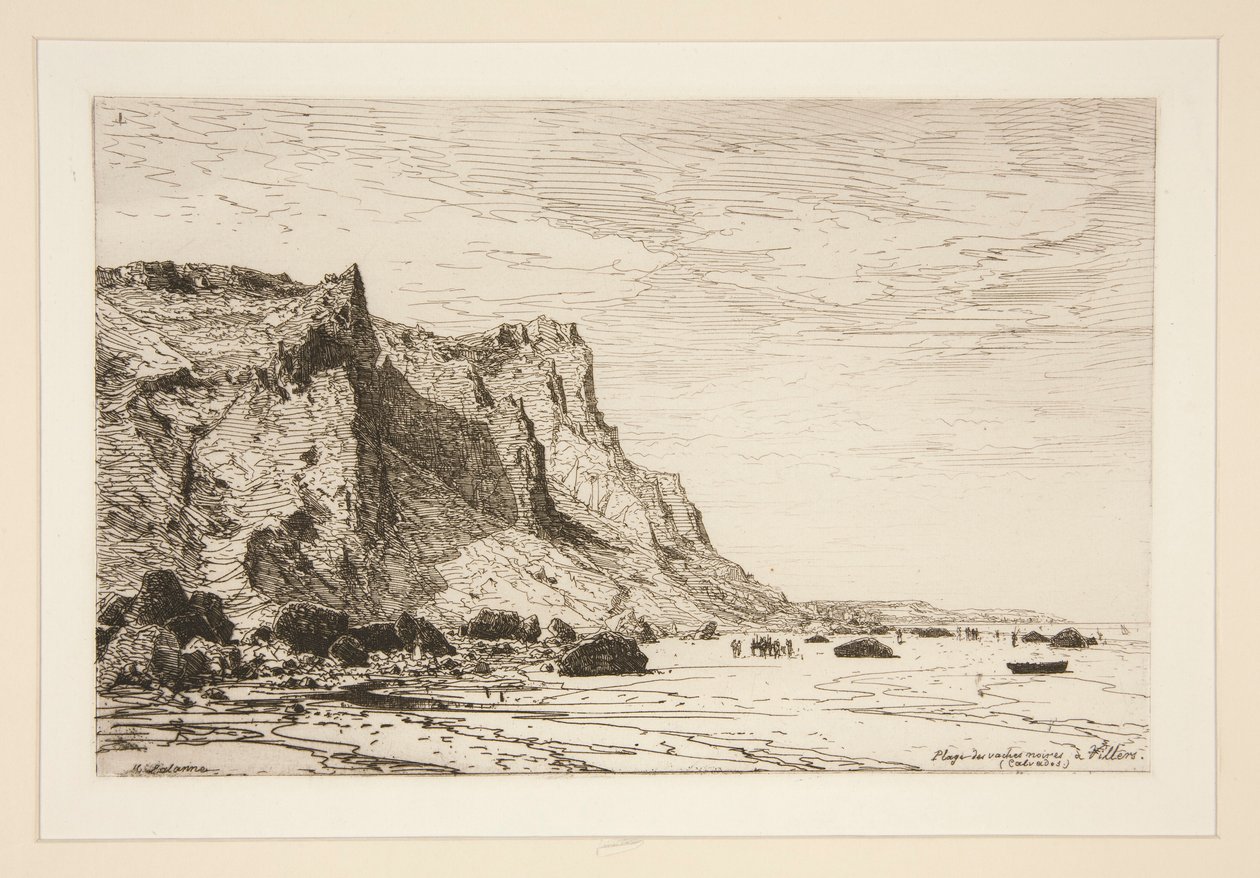 Stranden til de svarte kuene? Villers (Calvados) (Beach of Black Cows at Villiers [Cavaldos]) av Maxime Lalanne