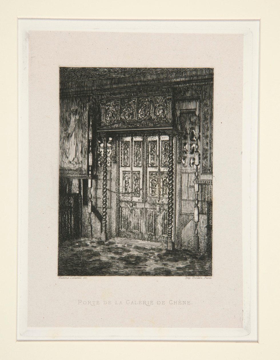 Porte de la galerie de ch?ne (Døren til Oak Gallery), pl. 8 fra suiten Chez Victor Hugo (Victor Hugo av Maxime Lalanne
