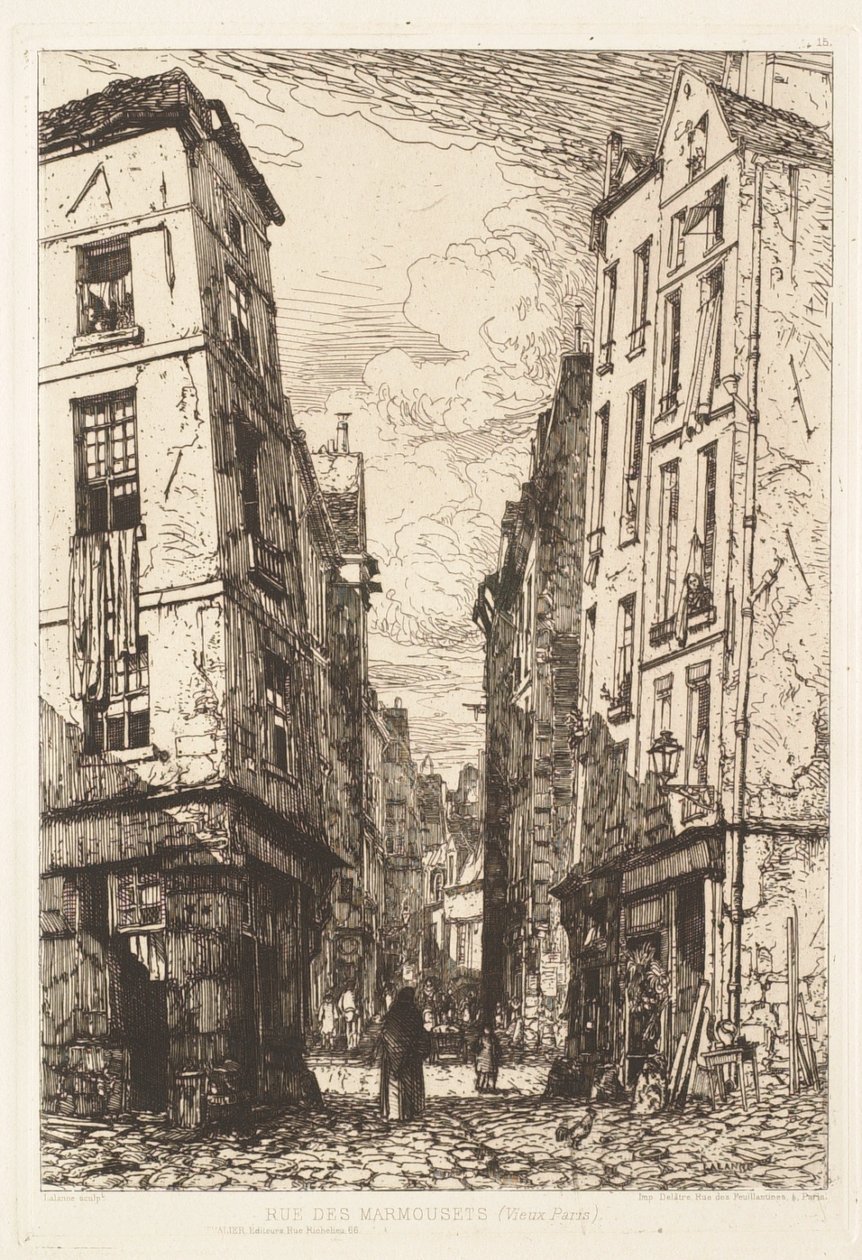 Rue des Marmousets, det gamle Paris av Maxime Lalanne