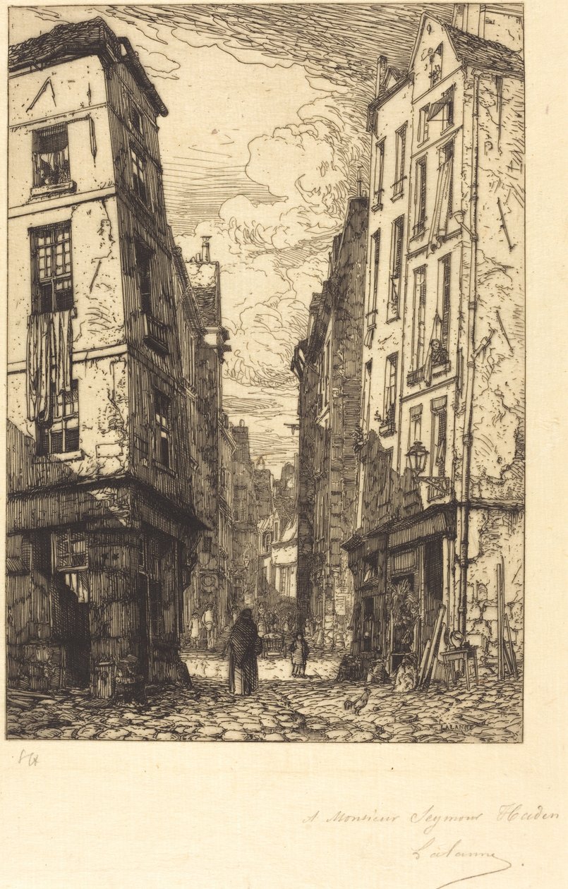 Rue des Marmousets (bydelen, gamle Paris) av Maxime Lalanne