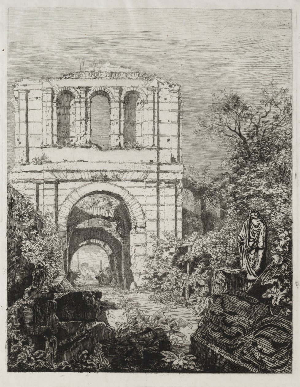 Ruinene av Lallien-palasset. av Maxime Lalanne