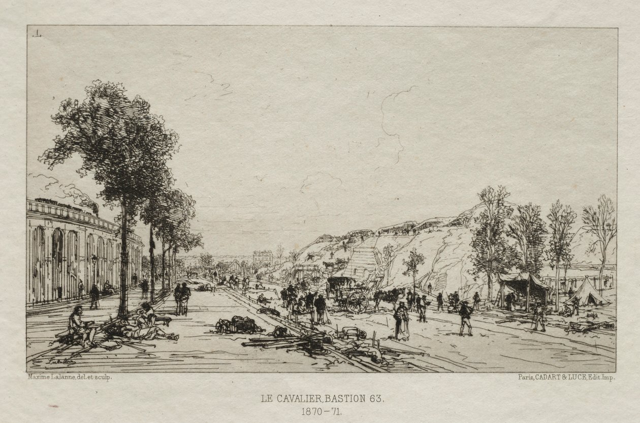 Souvenirs artistiques du Siège de Paris: Le Cavalie Bastion 63, 1870-71. av Maxime Lalanne