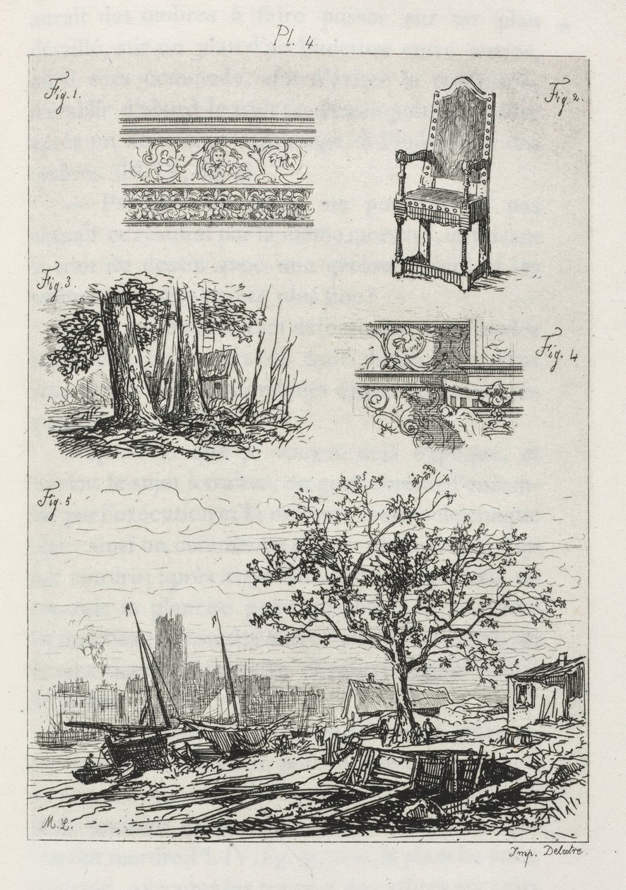 Avhandling om etsning: Plate 4 av Maxime Lalanne
