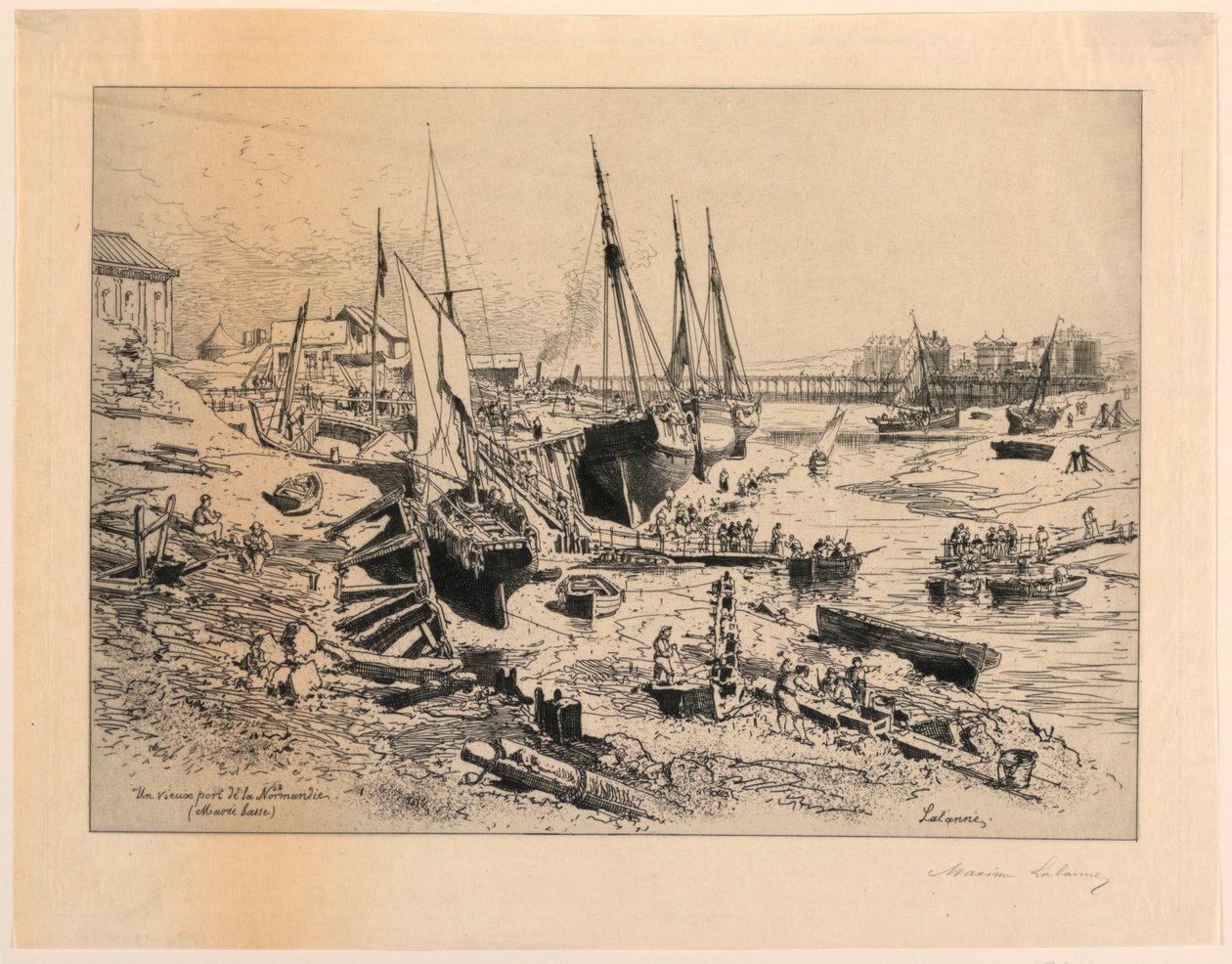 En gammel havn i Normandie av Maxime Lalanne